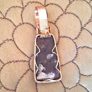 Genuine Obsidian Stone Druzy Pendant.